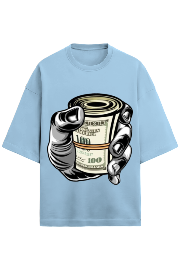 100 Dollar Bills Terry Over Sized T-shirt