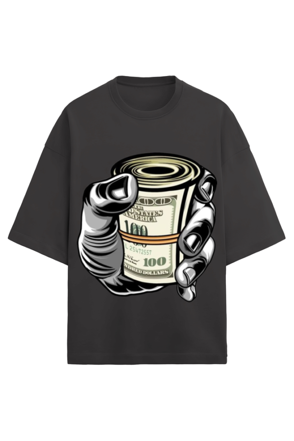 100 Dollar Bills Terry Over Sized T-shirt