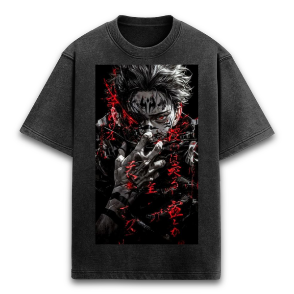 Anime Acid washed Oversized T-shirt