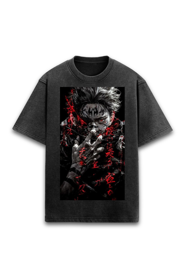 Anime Acid washed Oversized T-shirt