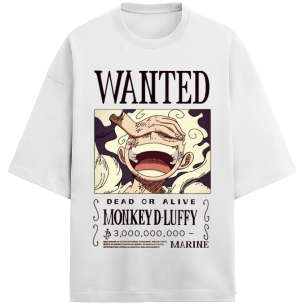 WANTED Luffy Terry Oversized T-Shirt