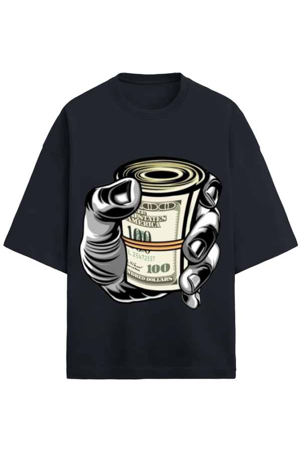 100 Dollar Bills Terry Over Sized T-shirt