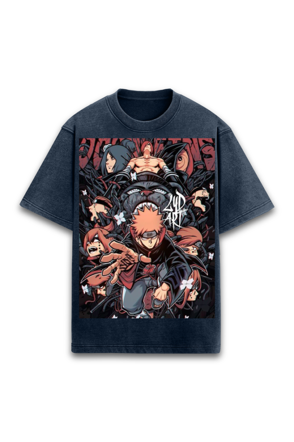 Naruto Acid Washed Oversized T-Shirt