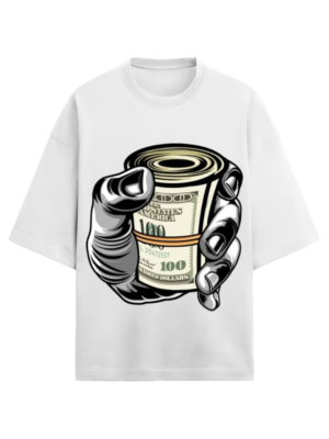 100 Dollar Bills Terry Over Sized T-shirt